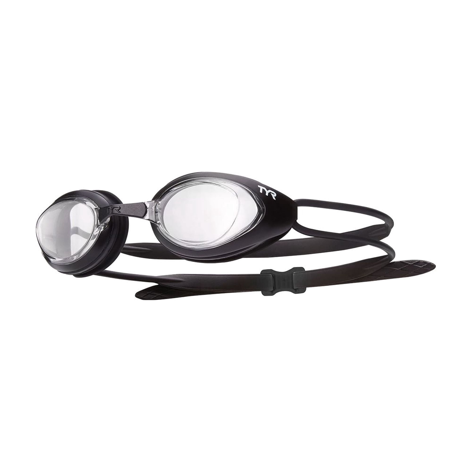 (2 pack) TYR Adult Fit Blackhawk Non-Mirrored Swim Goggle - Clear/Black
