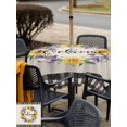 thumbnail image 5 of Outdoor Tablecloth with Umbrella Hole for Patio/Picnic/Party/Camping, Spring Flowers Waterproof Table Cloth Square Cover Washable, Country Botanical Leaves Garland Retro Plaid (54"x 54"), 5 of 9