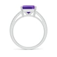 thumbnail image 2 of ANGARA Natural 2.8 Ct. Amethyst with Diamond Classic Ring in 14K White Gold for Women (Ring Size: 9.5), 2 of 9