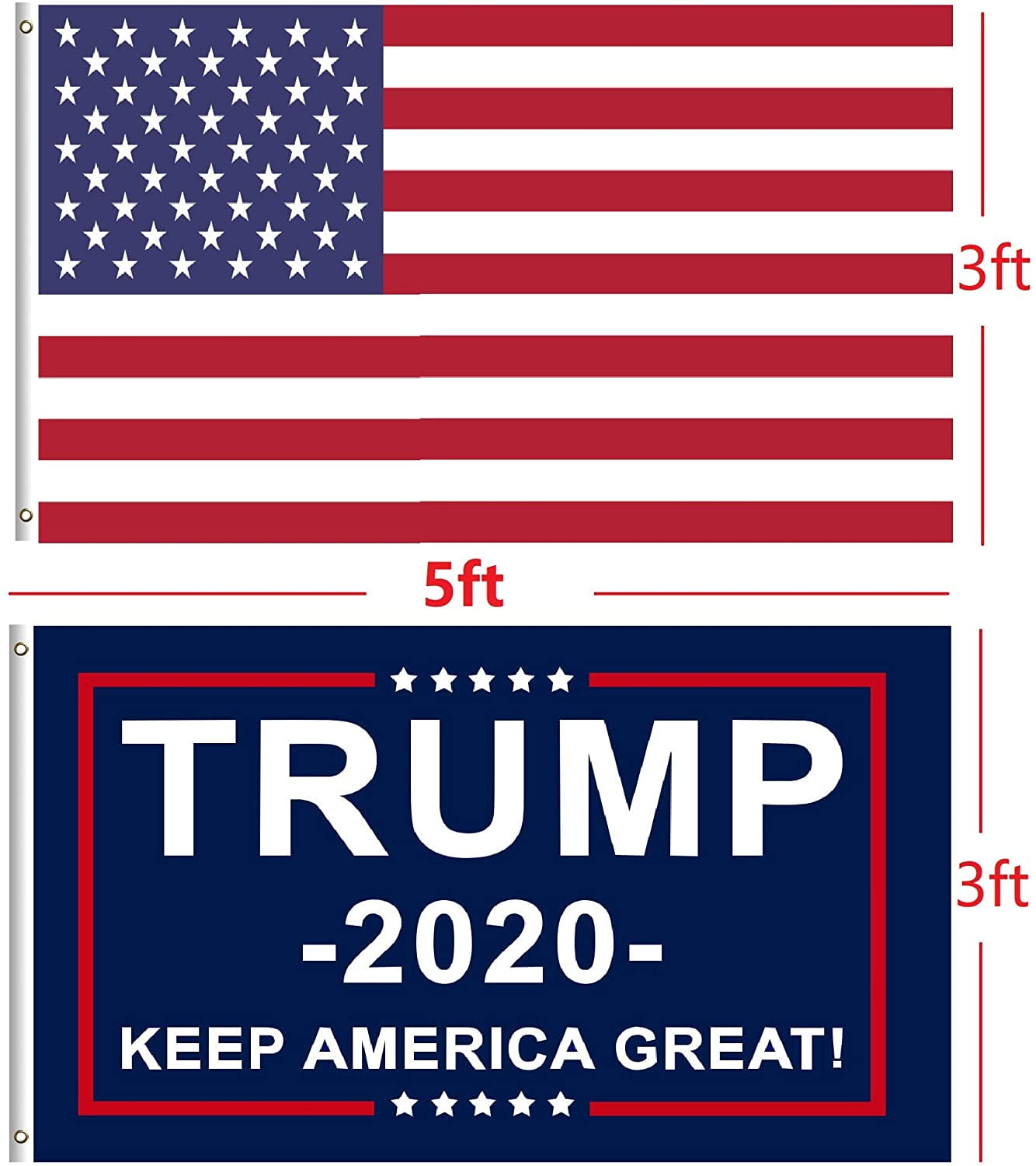 3x5 Ft Trump 2020 No More BS President Flag President Donald Trump w 