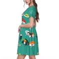 thumbnail image 2 of Disketp Cute Sushi para Vestido de Manga Corta para Mujeres, Vestidos de Verano para Mujeres, Casual y Holgado para la Playa, 2 of 6