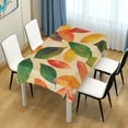 thumbnail image 4 of Yayeee Tablecloths 54" x 54" Rectangle Wrinkle Resistant Party Table Cover, Green Retro Autumn Leaves, 4 of 8