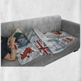 thumbnail image 5 of Phone Booth Soft Flannel Fleece Throw Blanket, London United Kingdom Themed Landmarks and Flags, Cozy Plush for Indoor and Outdoor Use, 70" x 90", Slate Blue Vermilion, by Ambesonne, 5 of 5
