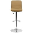 thumbnail image 6 of Flash Furniture Contemporary Cappuccino Vinyl Adjustable Height Barstool with Rolled Seat and Chrome Base, 6 of 6