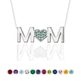 thumbnail image 1 of Collar con colgante MOM de JeenMata - Esmeralda - Piedra natal de mayo - Chapado en oro blanco, 1 of 4