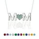 thumbnail image 1 of Collar con colgante MOM de JeenMata - Esmeralda - Piedra natal de mayo - Chapado en oro blanco, 1 of 4