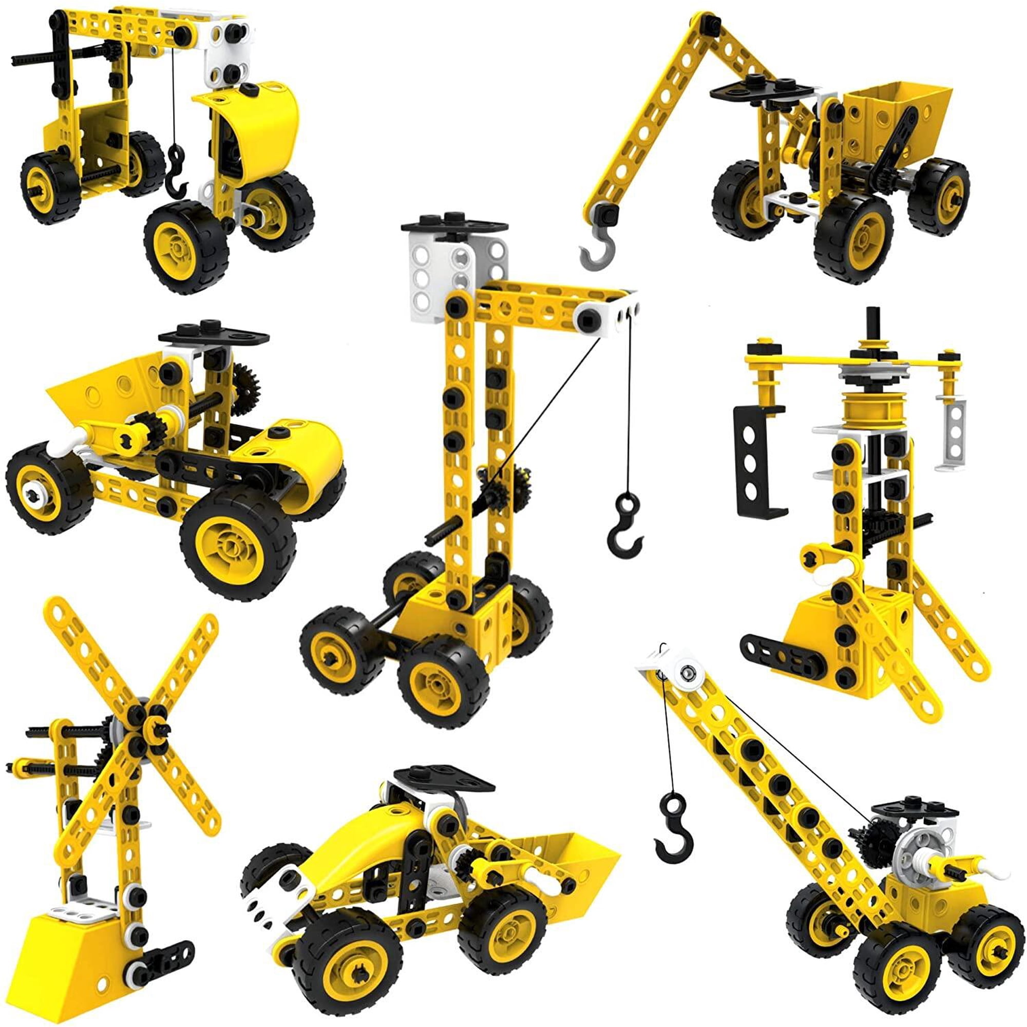 STEM Toys Kids Building Toys – 100 Piece 8-in-1 DIY Learning Construction Toy, Best Educational Kids Building Toys for Boys and Girls Mechanical Engineering Set Gifts for Ages 5 6 7 8 9 + Years Old