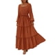 thumbnail image 1 of Vestido PRETTYGARDEN 2025 Maxi Marrón Manga Larga XL, 1 of 8