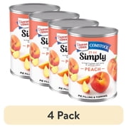 (4 pack) Duncan Hines Comstock Simply Peach Pie Filling and Topping, Ready to Use, 21 oz.