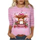 thumbnail image 2 of Xuyuer Valentine T Shirts Love Heart Printed Graphic Tee Tops Women's Casual 3/4 Sleeve T-Shirts Round Neck Cute Tunic Tops Basic Tees Blouses Business Work Tee Top Spring Shirts, 2 of 6