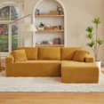 thumbnail image 5 of Miniyam L-Shaped Cloud Sectional Sofa with Deep Seat, Modular Couches Sleeper for Living Room, Bedroom, Apartment (Yellow, Right Facing Chaise), 5 of 6