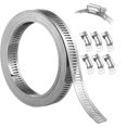 thumbnail image 1 of Abrazadera de manguera de acero inoxidable de 1 rollo con banda de 7,9 pies y 6 sujetadores para tubería de agua, plomería, montaje en poste, fleje de metal Banban ShuxiuWang 8390614760622, 1 of 1