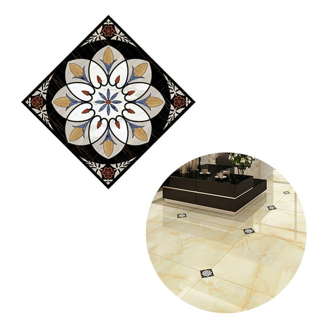 Electronicheart 10pcs 3D Diagonal Tile Seam Stickers Film Self Adhesive Floor Wall Decorative Tiles Sticker