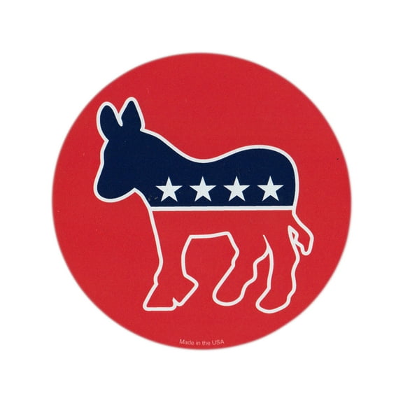 Magnetic Bumper Sticker - Democrat Donkey (Liberal) - Round Magnet - 3.75" Round