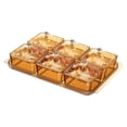 thumbnail image 3 of Plato de frutos secos, bandeja para aperitivos, ideal para bodas, salas de estar y hoteles. 6 cuadrícula marrón, 3 of 8