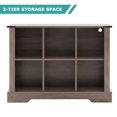 thumbnail image 6 of 6-Cube LED Bookshelf, Mid-Century Modern Wood Storage Shelf for Bedroom, Living Room & Office, Gray, 6 of 7