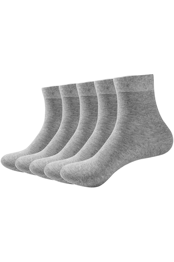 SERISMPLE Women's Ankle Socks Thin Boot Socks Light Soft Breathable 5 Pairs (grey, Medium)