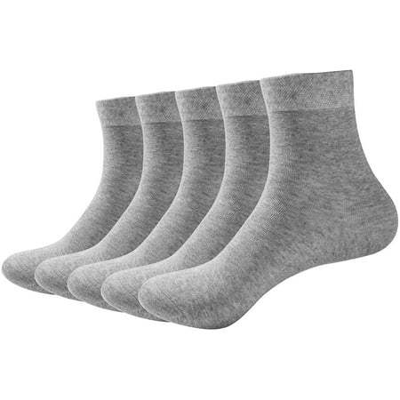 

SERISIMPLE Women Ankle Socks Bamboo Crew Thin Boot Lightweight Soft Breathable Socks 5 Pairs (Grey Medium)