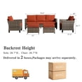 thumbnail image 3 of Ovios 6 Pieces Outdoor Furniture All-Weather Wicker Patio Sectional Couch with Coffee Table and Cushions Powder-Coated Steel, 3 of 8