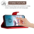 thumbnail image 4 of for Motorola Edge 40 Neo Wallet Case, Elegant Card Holder Cash Slot PU Leather Kickstand Shoulder Strap Shockproof Protective Flip Women Girls Case Cover for Moto G 5G 2023, Red, 4 of 6
