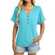 thumbnail image 2 of Camiseta TICTICMISS para mujer, manga corta, cuello en V, color aguamarina, 2 of 6
