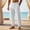 White, variant on Men's Linen-Look Casual Pants, Elastic Drawstring Waist, Pockets, Button Cuffs, Loose Fit Trousers Beige S