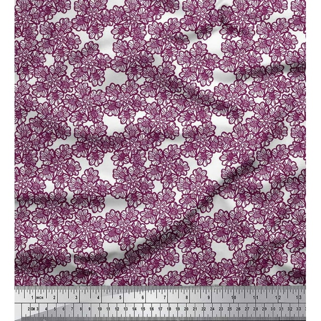 Soimoi Rayon Fabric Artistic Floral Print Sewing Fabric Yard 56 Inch Wide