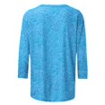 thumbnail image 4 of Elvqul T-Shirts for Women Graphic Plus Size Crew Neck Sky Blue Tops Comfortable 3/4 Sleeve Blouses Juniors T-Shirts, 4 of 5