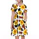 thumbnail image 1 of Disketp Sunflower Cow para Vestido de Manga Corta para Mujeres, Vestidos de Verano para Mujeres, Casual y Holgado para la Playa, 1 of 6