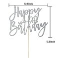 thumbnail image 5 of Decoración para tartas ZLPDS con purpurina plateada de feliz cumpleaños, 15 x 12 cm, 5 of 5