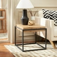 thumbnail image 2 of SAFAVIEH Edgefield Modern Square End Table, Natural/Black (21.3 in. W x 21.3 in. D x 19.7 in. H), 2 of 9
