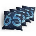 thumbnail image 5 of Ambesonne Modern Throw Pillow Cover 4 Pack, Numbers, 24", Dark Blue Pale Blue, 5 of 7