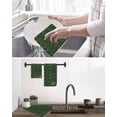thumbnail image 5 of Dark Green Gold Floral Kitchen Dish Towels for Drying Dishes Set of 4, Modern Abstract Art Spring Flowers Waffle Weave Microfiber Hand Tea Bathroom Towels Quick Dry & Absorbent Towel 15.7x23.6, 5 of 7