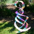 thumbnail image 2 of In the Breeze 9158 — Striped Iridescent Mylar Spin Quartet with Crystal — Colorful Suncatcher Wind Spinner for Yards and Gardens with Plastic Crystal, 2 of 5