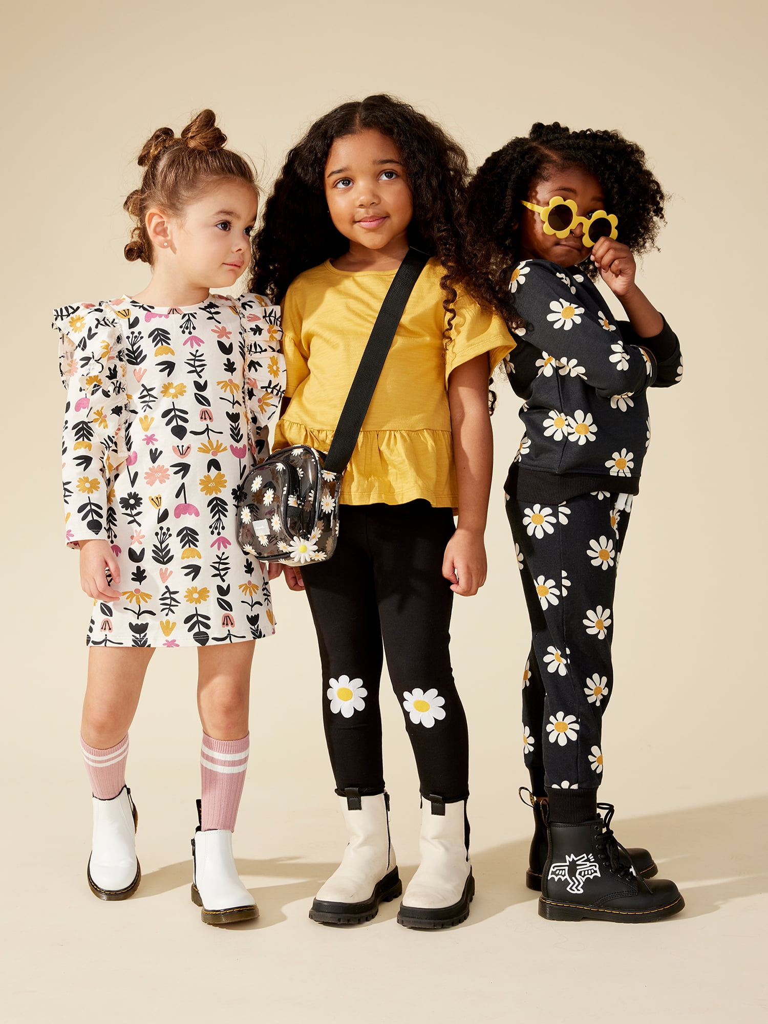 Little Star Organic Toddler Girl 4Pc Mixed Outfit Sets, Sizes 12M-5T
