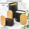 thumbnail image 6 of Mixpresso 3 Piece Black Canisters Sets For The Kitchen, Airtight Plastic Canister With Bamboo Lid, Coffee And Sugar Canister Set, Decorative Sugar Container, Kitchen Decor For Counter, 6 of 7