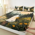 thumbnail image 3 of Feelyou Spooky Ghost Twin Sheet Sets, Horror Jungle Halloween Twin Fitted Sheet, Rustic Farmhouse Flat Sheet, Microfiber Bedroom Decor, 3pcs, 3 of 7