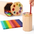 thumbnail image 1 of Juguetes Montessori para niños de 1 a 3 años: Palos de clasificación de colores de aprendizaje de madera, juguetes para niños pequeños de 1, 2 y 3 años, actividades educativas de juego de combinación, 1 of 6