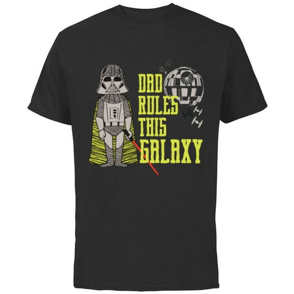 Star Wars Cute Darth Vader Dad Rules This Galaxy - Short Sleeve Cotton T-Shirt for Adults - Customized-Black
