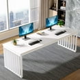 thumbnail image 4 of Tribesigns 78.74" Extra Long Computer Desk 2 Person Desk, Double Long Desk with Heavy Duty Metal Frame for Home Office, White, 4 of 7
