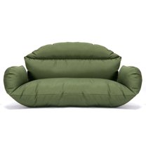 LeisureMod 2-Person Egg-Swing Chair Cushion in Oxford Fabric with Cotton Filling Quick-Drying Removable Cover for Modern Home, Patio, Garden in Dark Green