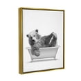 thumbnail image 3 of Stupell Industries Bear Playing In Bath Wildlife Animals & Insects Painting Gold Floater Framed Art Print Wall Art, 3 of 6