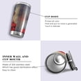 thumbnail image 2 of SKYSONIC Red Dress Woman Tumbler Stainless Steel Double Wall Vacuum Reusable Insulated Mug with Straw and Built-in Coaste for Cold and Hot Beverages, 20oz, 2 of 7