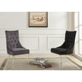 thumbnail image 2 of Gobi Modern and Contemporary Tufted Dining Chair in Gray Velvet with Acrylic Legs, 2 of 3
