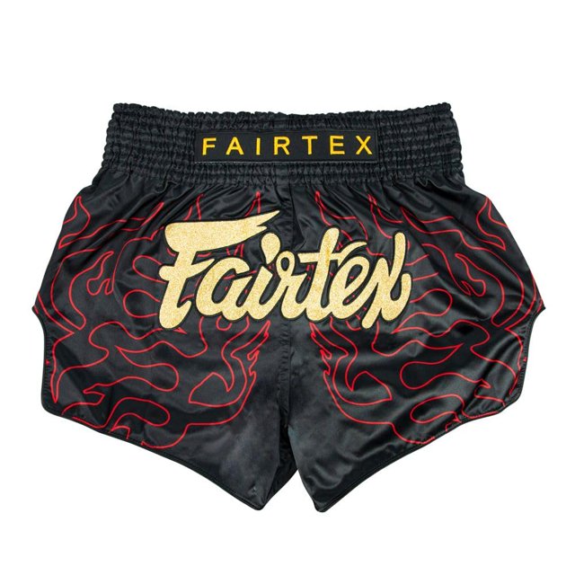 Fairtex Slim Cut Muay Thai Boxing Shorts (Black Lava, 4X-Large)