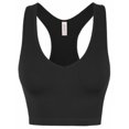 thumbnail image 1 of A2Y Women's Ribbed Seamless Workout Cropped Racerback Tank Tops Black SM, 1 of 3