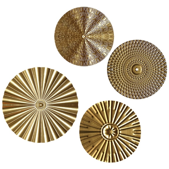 Voiceine 4pcs Metal Wall Art Irregular Disc Wall Art Decoration Circular Hanging Decorations Home Decor