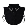 thumbnail image 3 of Women's Detachable False Collar, Adjustable Tie Back Collar Accessory, Minimalist Layering Piece for Sweaters and Blouses, Elegant Mock Neck Collar, Versatile Fashion Collar - Black, 3 of 8