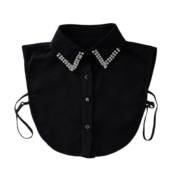 MEICHEN Women's Detachable False Collar with V Front Decoration Adjustable Tie Back Mock Neck Accessory for Blouses and Sweaters