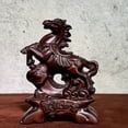 thumbnail image 3 of Ebony wood carved horse figurine, handicraft, home decor, solid wood carving, "Horse of Success" for housewarming or business opening., 3 of 3
